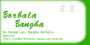 borbala bangha business card
