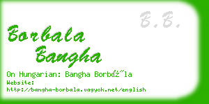 borbala bangha business card